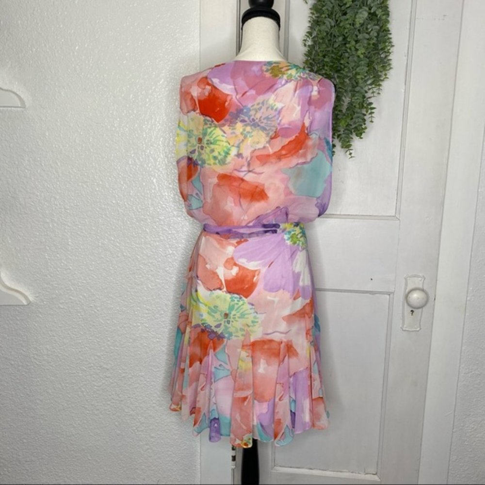 Lauren Ralph Lauren ~ Floral Watercolor Dress ~18 (runs very small like 14) - Picture 3 of 6